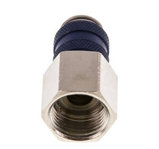 Nickel-plated Brass DN 5 Blue Air Coupling Socket G 3/8 inch Female Double Shut-Off