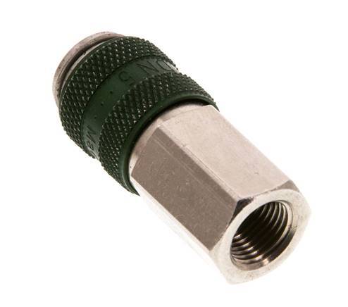 Nickel-plated Brass DN 5 Green Air Coupling Socket G 1/8 inch Female