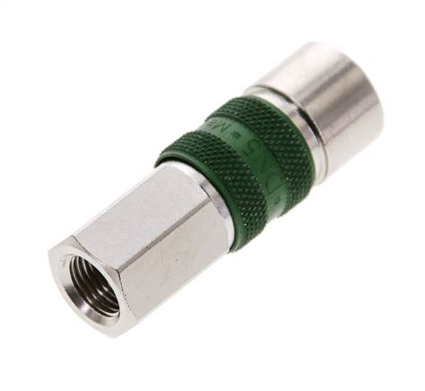 Nickel-plated Brass DN 5 Green-Coded Air Coupling Socket G 1/8 inch Female