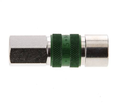 Nickel-plated Brass DN 5 Green-Coded Air Coupling Socket G 1/8 inch Female