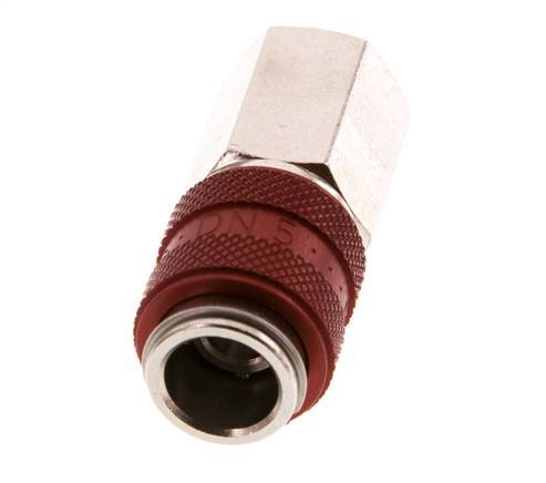 Nickel-plated Brass DN 5 Red Air Coupling Socket G 1/8 inch Female