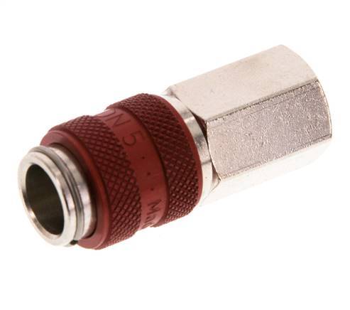 Nickel-plated Brass DN 5 Red Air Coupling Socket G 1/8 inch Female