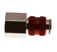 Nickel-plated Brass DN 5 Red Air Coupling Socket G 3/8 inch Female Double Shut-Off