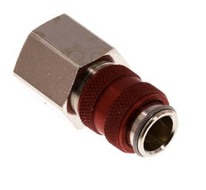 Nickel-plated Brass DN 5 Red Air Coupling Socket G 3/8 inch Female Double Shut-Off