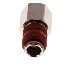 Nickel-plated Brass DN 5 Red Air Coupling Socket G 3/8 inch Female Double Shut-Off