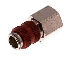 Nickel-plated Brass DN 5 Red Air Coupling Socket G 3/8 inch Female Double Shut-Off