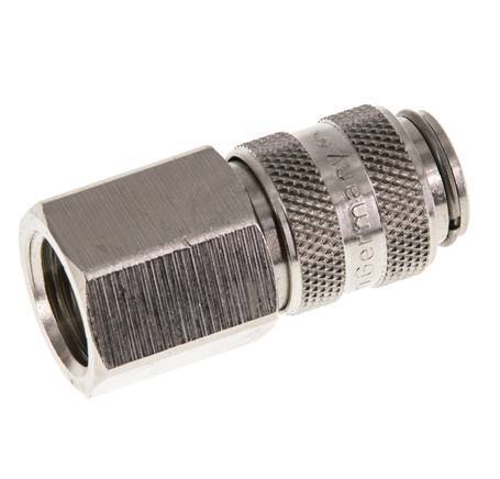 Nickel-plated Brass DN 5 Air Coupling Socket G 1/4 inch Female Double Shut-Off