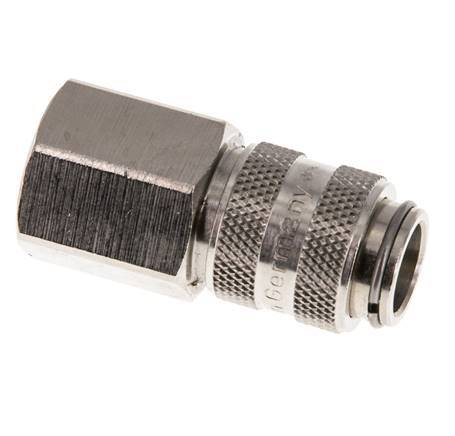 Nickel-plated Brass DN 5 Air Coupling Socket G 1/4 inch Female Double Shut-Off