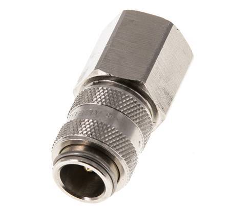 Nickel-plated Brass DN 5 Air Coupling Socket G 1/4 inch Female Double Shut-Off