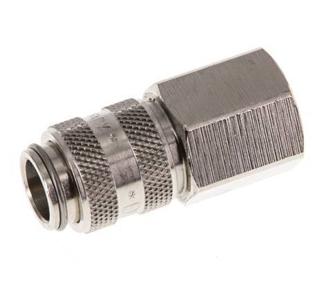 Nickel-plated Brass DN 5 Air Coupling Socket G 1/4 inch Female Double Shut-Off