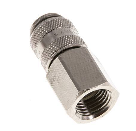 Nickel-plated Brass DN 5 Air Coupling Socket G 1/4 inch Female Double Shut-Off