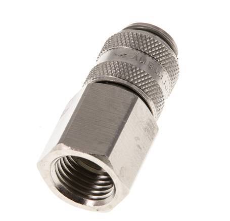 Nickel-plated Brass DN 5 Air Coupling Socket G 1/4 inch Female Double Shut-Off