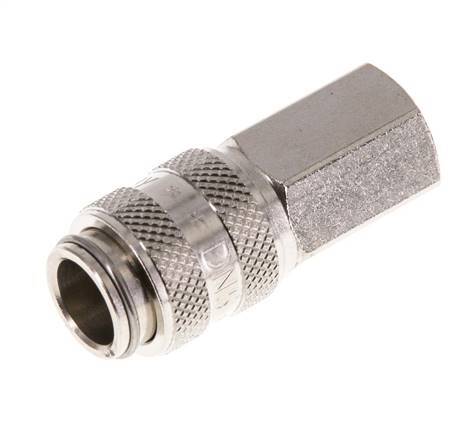 Nickel-plated Brass DN 5 Air Coupling Socket G 1/8 inch Female Double Shut-Off