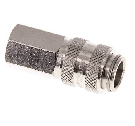 Nickel-plated Brass DN 5 Air Coupling Socket G 1/8 inch Female Double Shut-Off