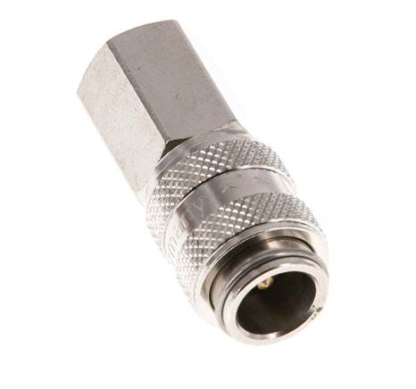 Nickel-plated Brass DN 5 Air Coupling Socket G 1/8 inch Female Double Shut-Off