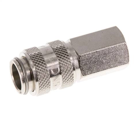 Nickel-plated Brass DN 5 Air Coupling Socket G 1/8 inch Female Double Shut-Off