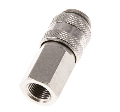 Nickel-plated Brass DN 5 Air Coupling Socket G 1/8 inch Female Double Shut-Off