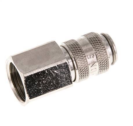 Nickel-plated Brass DN 5 Air Coupling Socket G 3/8 inch Female Double Shut-Off