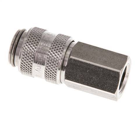 Stainless steel DN 5 Air Coupling Socket G 1/8 inch Female Double Shut-Off