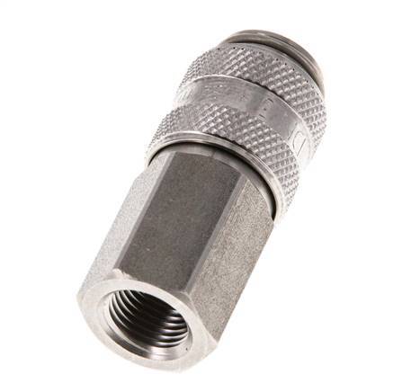 Stainless steel DN 5 Air Coupling Socket G 1/8 inch Female Double Shut-Off