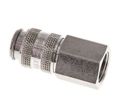 Stainless Steel 316L DN 5 Air Coupling Socket G 1/4 inch Female Double Shut-Off