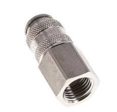 Stainless Steel 316L DN 5 Air Coupling Socket G 1/4 inch Female Double Shut-Off