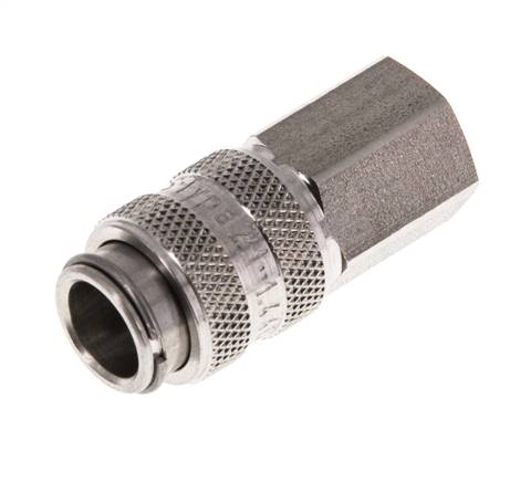 Stainless Steel 316L DN 5 Air Coupling Socket G 1/8 inch Female Double Shut-Off