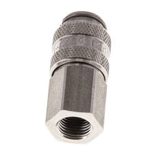 Stainless Steel 316L DN 5 Air Coupling Socket G 1/8 inch Female Double Shut-Off