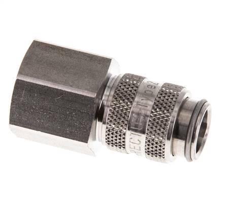 Stainless Steel 316L DN 5 Air Coupling Socket G 3/8 inch Female Double Shut-Off