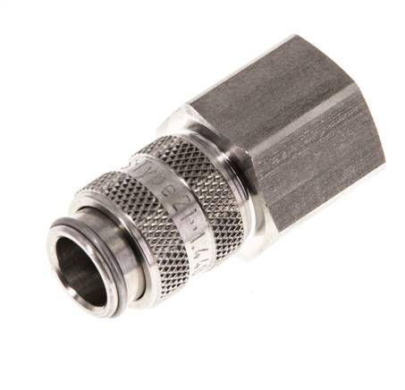 Stainless Steel 316L DN 5 Air Coupling Socket G 3/8 inch Female Double Shut-Off