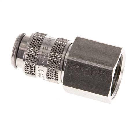 Stainless Steel 316L DN 5 Air Coupling Socket G 3/8 inch Female Double Shut-Off