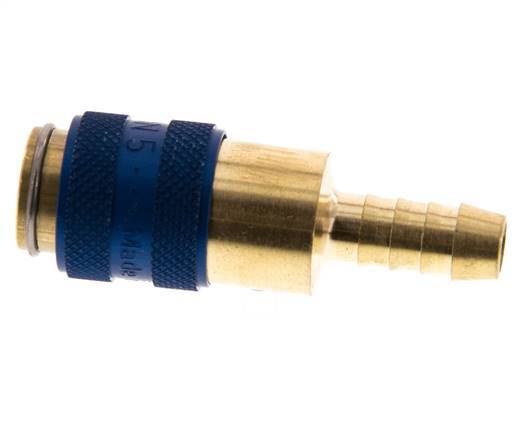 Brass DN 5 Blue Air Coupling Socket 6 mm Hose Pillar
