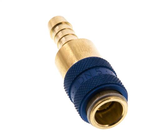 Brass DN 5 Blue Air Coupling Socket 6 mm Hose Pillar