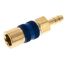 Brass DN 5 Blue-Coded Air Coupling Socket 6 mm Hose Pillar