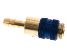 Brass DN 5 Blue Air Coupling Socket 6 mm Hose Pillar Double Shut-Off