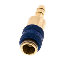 Brass DN 5 Blue Air Coupling Socket 6 mm Hose Pillar Double Shut-Off