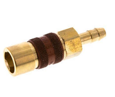 Brass DN 5 Brown-Coded Air Coupling Socket 6 mm Hose Pillar