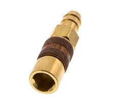 Brass DN 5 Brown-Coded Air Coupling Socket 9 mm Hose Pillar