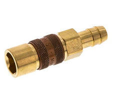 Brass DN 5 Brown-Coded Air Coupling Socket 9 mm Hose Pillar