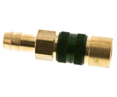 Brass DN 5 Green-Coded Air Coupling Socket 9 mm Hose Pillar