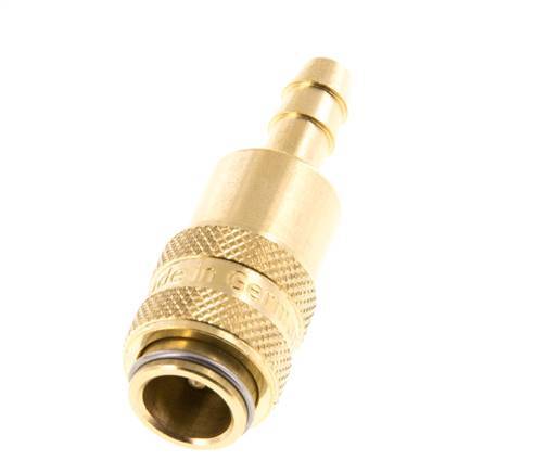 Brass DN 5 Air Coupling Socket 6 mm Hose Pillar Double Shut-Off