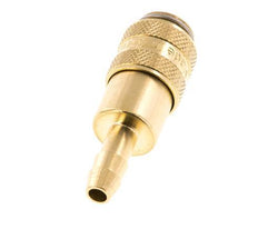 Brass DN 5 Air Coupling Socket 6 mm Hose Pillar Double Shut-Off