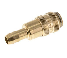 Brass DN 5 Air Coupling Socket 8 mm Hose Pillar Double Shut-Off