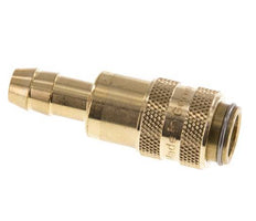 Brass DN 5 Air Coupling Socket 8 mm Hose Pillar Double Shut-Off