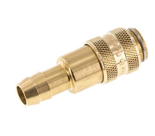 Brass DN 5 Air Coupling Socket 9 mm Hose Pillar Double Shut-Off