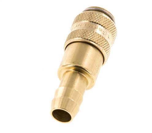 Brass DN 5 Air Coupling Socket 9 mm Hose Pillar Double Shut-Off