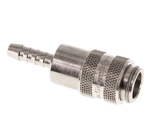 Nickel-plated Brass DN 5 Air Coupling Socket 6 mm Hose Pillar
