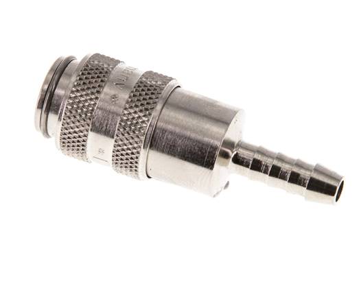 Nickel-plated Brass DN 5 Air Coupling Socket 6 mm Hose Pillar
