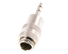 Nickel-plated Brass DN 5 Air Coupling Socket 4 mm Hose Pillar Double Shut-Off