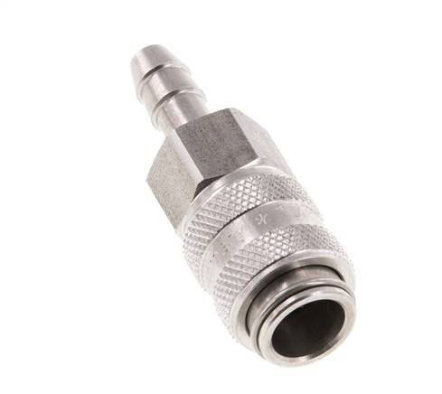 Stainless steel DN 5 Air Coupling Socket 6 mm Hose Pillar